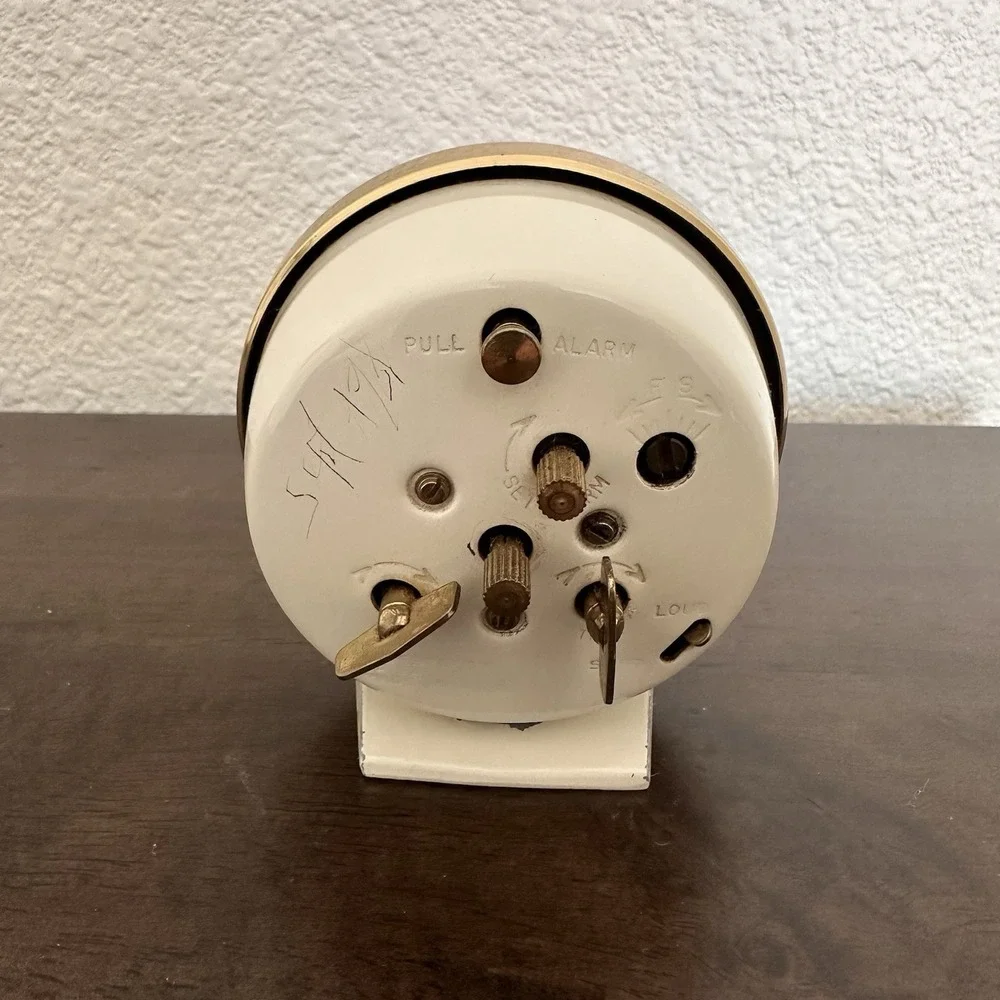 Vintage Westclox Baby Ben 321-L Alarm Clock White Gold Works w/ Original Box